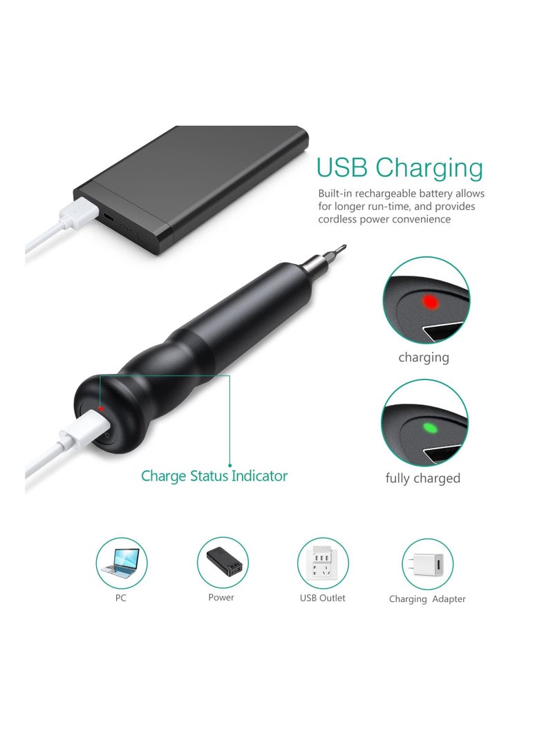 Y&D Precision Electric Screwdriver, 21 in 1 Portable Screwdriver with 18 S2 Bits, Mini Cordless Repair Tool for Smartphone, Watch, Camera, Laptop (Type-C USB Cable Included) - Image 2