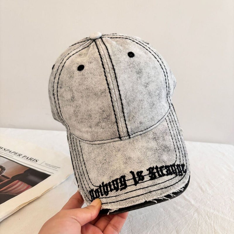 Tie-dye Cap Women Summer Embroidered Vintage Sun Protection Hat Cotton - Image 1