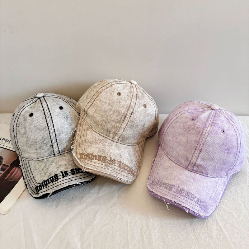 Tie-dye Cap Women Summer Embroidered Vintage Sun Protection Hat Cotton - Image 2