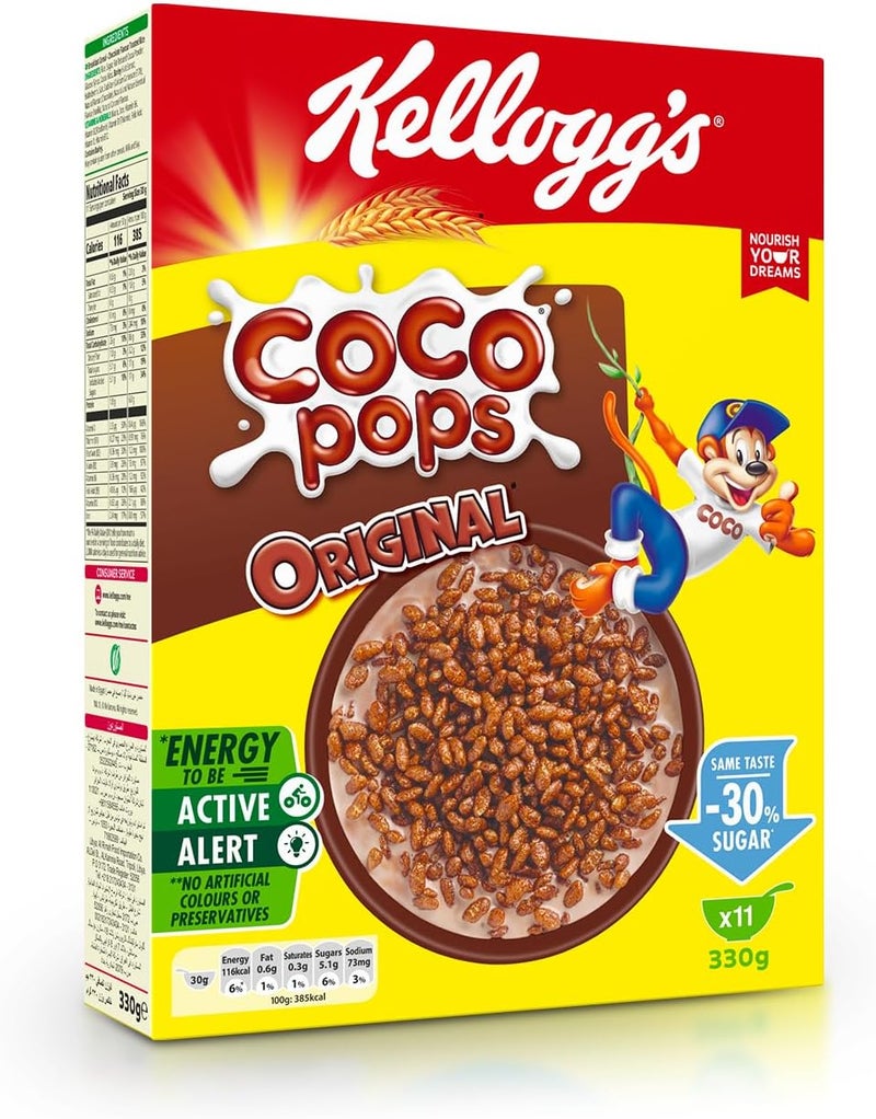 Kellogg's Coco Pops Breakfast Cereal 330g - Image 1