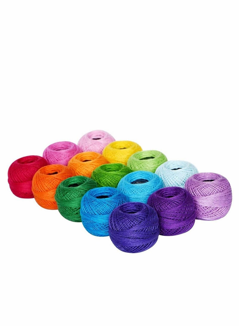 Zikra , 15 Colors Crochet Thread with 1.0mm Small Size Crochet Hooks, Including 30pcs Sewing Needles, Threads Cross Stitch Spool Wire Sewing Supplies - Image 1