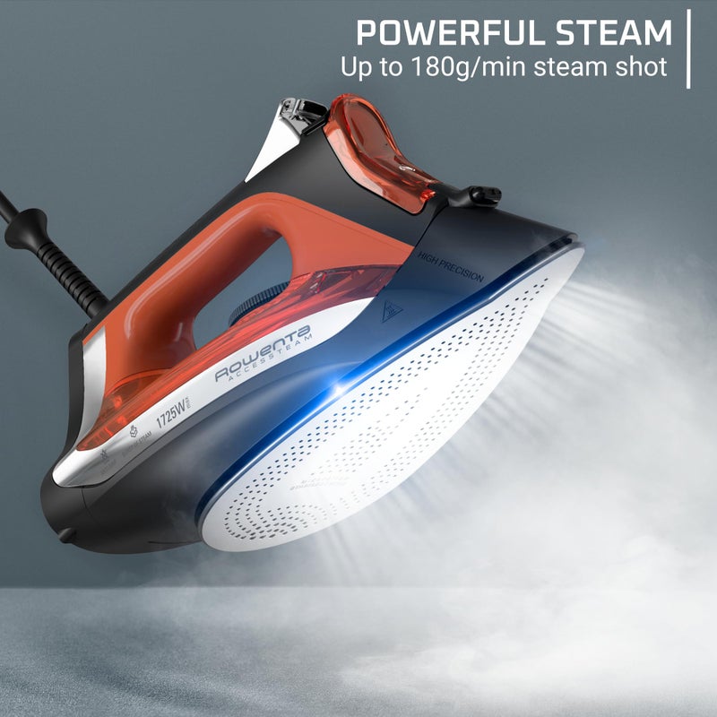 Rowenta Iron Steamer for Clothes, Stainless Steel Soleplate Steam Iron, Microsteam Holes, 1700 Watts, Lightweight, Auto-off, Black, DW2360 - Image 2