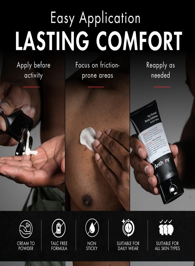 Anthony Anti Chafing Body Defense for Men, Talc Free Cream to Powder Lotion for Sweat Protection, Moisture Control and Friction Defense, All Day Comfort, 3 Fl Oz - Image 5