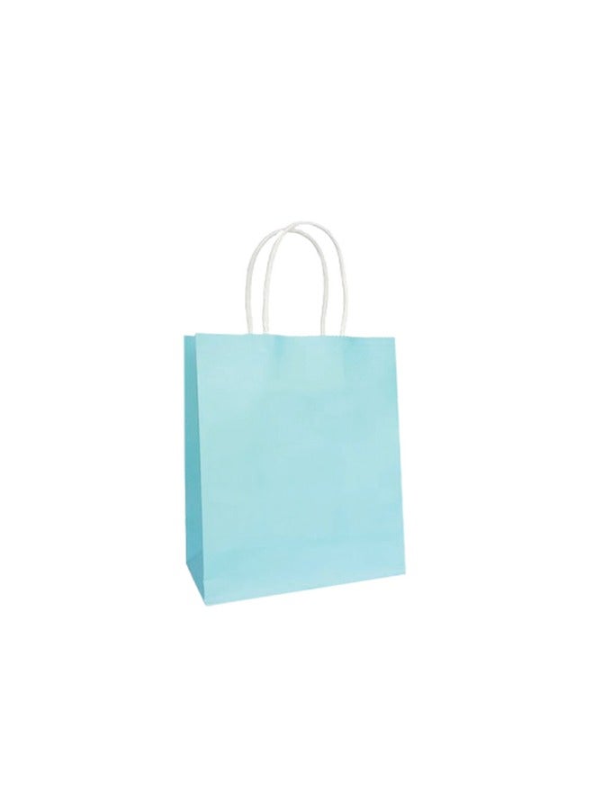 SNH Packing Kraft Paper Bag Turquoise Blue 24x28x12cm Twisted Handle Paper Party Bags Hen Party Bags Kraft Paper Bag Bride Birthday Gift Bag Wedding Celebrations Bags for Party Favour - 50 Pieces.  - Image 2