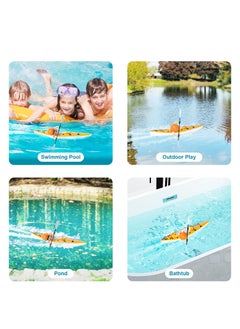 Excefore Remote Control Boat for Kids with LED Lights, 2.4GHz Simulated RC Kayak with Paddle for Lake, River, Pool, and Bathtub, Balance Water Toys for Boys and Girls, Cool Gifts for Kids 4-12 (Orange)  - Image 2