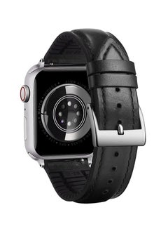 Generic Leather Strap Compatible with Apple Watch 49mm 45mm 42mm Silicone Inner Wax Leather Strap Compatible with Apple Ultra/Ultra 2 SE SE2 Series 9/8/7/6/5/4/3/2/1  - Image 2