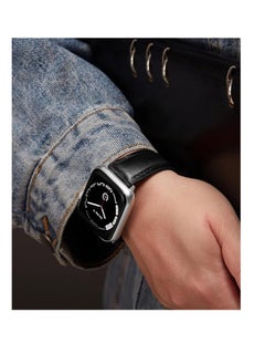 Generic Leather Strap Compatible with Apple Watch 49mm 45mm 42mm Silicone Inner Wax Leather Strap Compatible with Apple Ultra/Ultra 2 SE SE2 Series 9/8/7/6/5/4/3/2/1  - Image 3