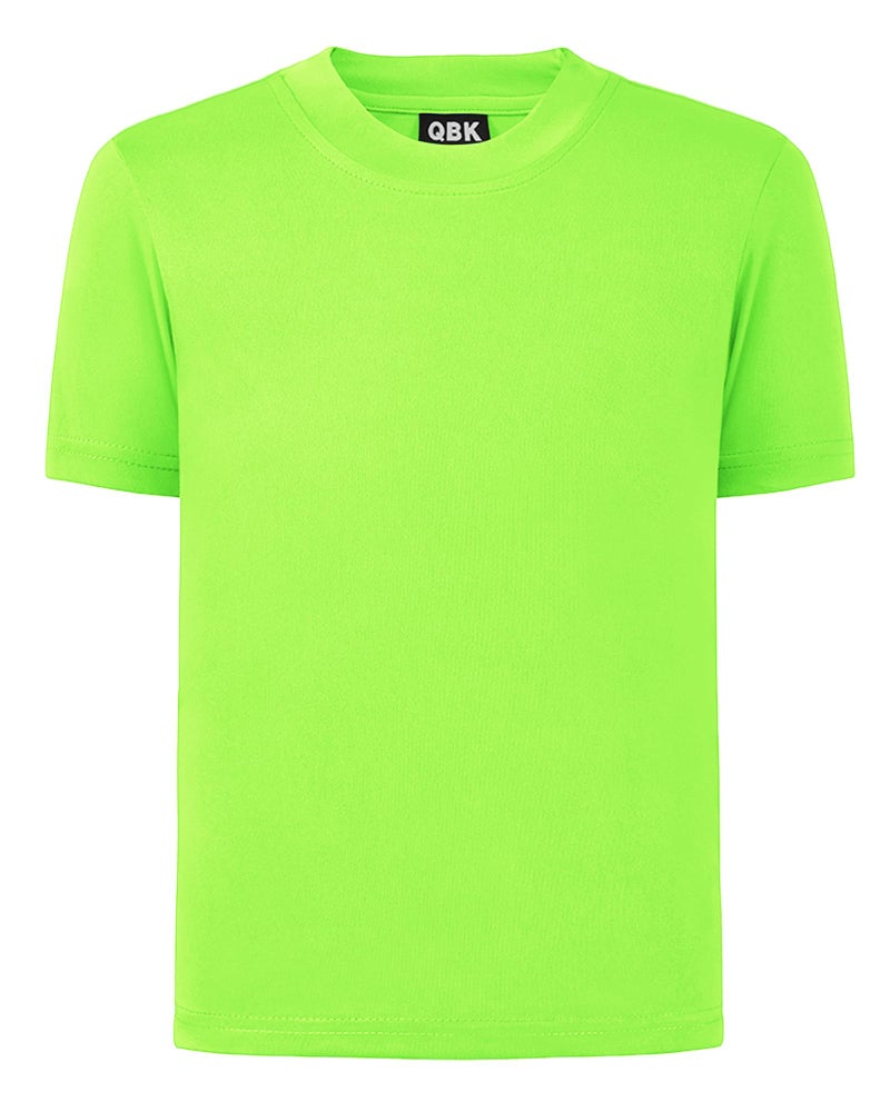 QBK 2T to Youth Neon Shirt Kids UPF 50+ Dry Fit Athletic Short Sleeve Rash Guard T Shirts for Boys Girls Sports Undershirt (Green M) - Image 5