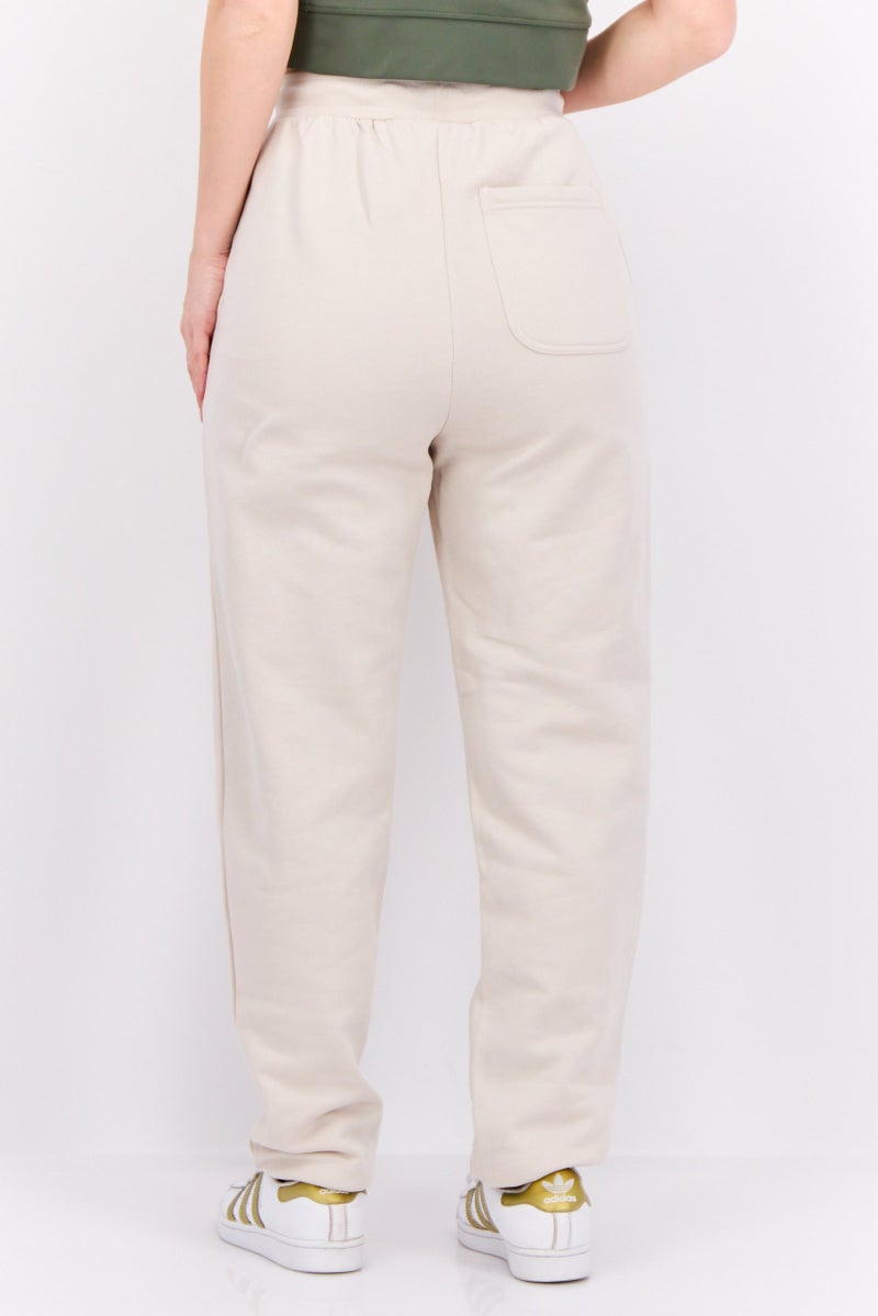 Lyle & Scott Women Regular FIt Embroidered Logo Sweatpants, Beige - Image 3