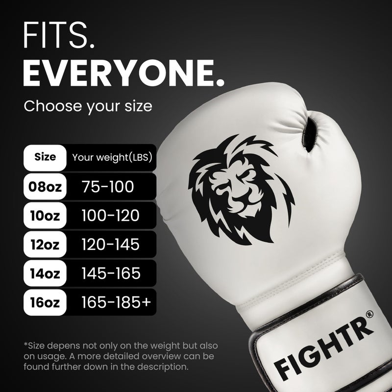 FIGHTR قفازات الملاكمة FIGHTR® - حماية واستقرار قصوى | قفازات ملاكمة للملاكمة، MMA، موياي تاي وكك بوكسينغ | الأحجام 8-16 أونصة، تشمل حقيبة حمل - Image 2