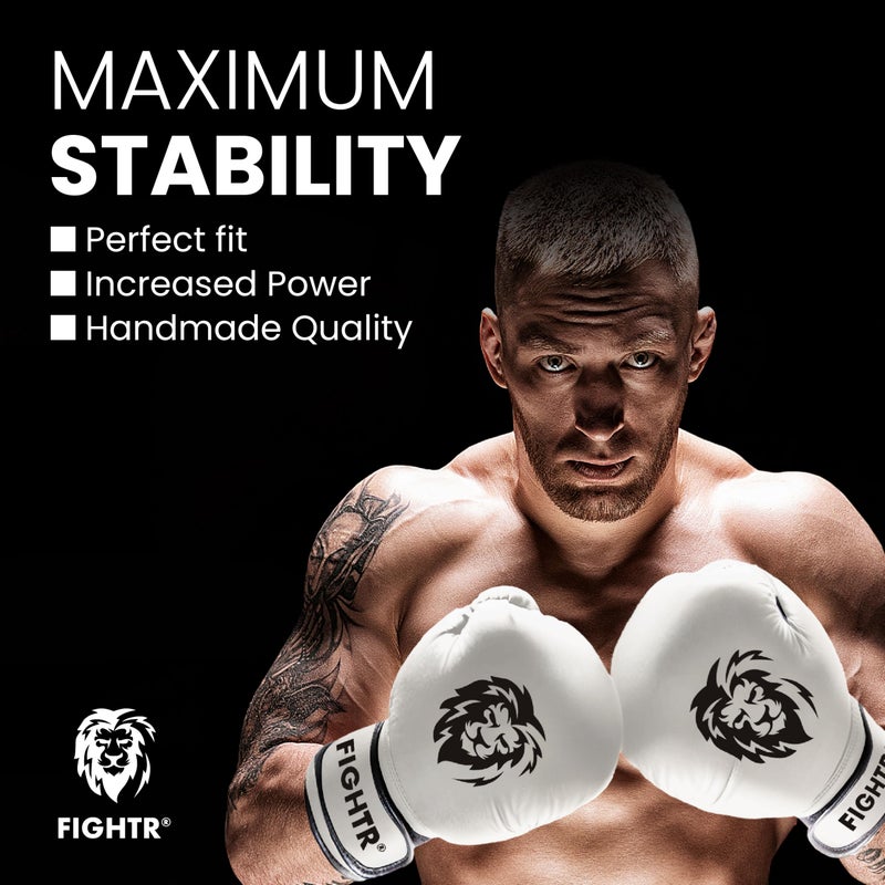 FIGHTR قفازات الملاكمة FIGHTR® - حماية واستقرار قصوى | قفازات ملاكمة للملاكمة، MMA، موياي تاي وكك بوكسينغ | الأحجام 8-16 أونصة، تشمل حقيبة حمل - Image 4