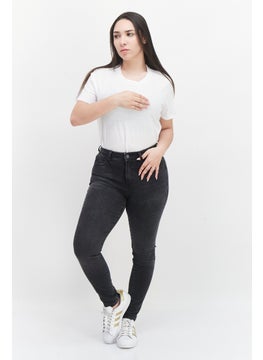 ESPRIT Women Skinny Fit Washed Stretchable Denim Jeans, Balck  - Image 2