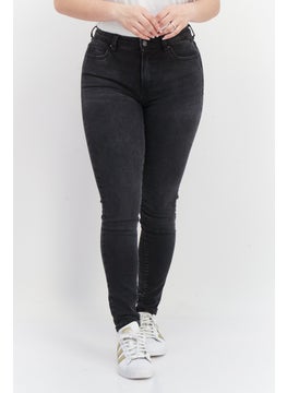 ESPRIT Women Skinny Fit Washed Stretchable Denim Jeans, Balck  - Image 1