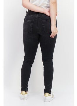 ESPRIT Women Skinny Fit Washed Stretchable Denim Jeans, Balck  - Image 3