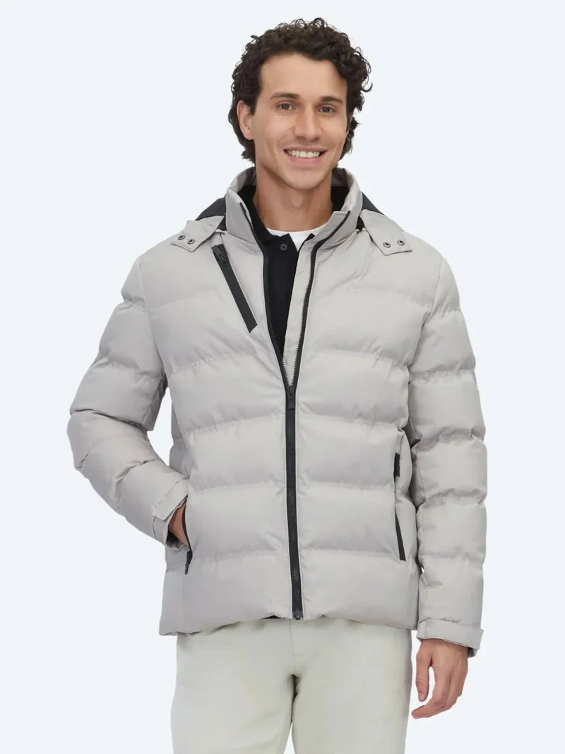 كيب معطف بيج بقصة عادية، مصنوع من نسيج محبوك، بغطاء رأس قابل للإزالة