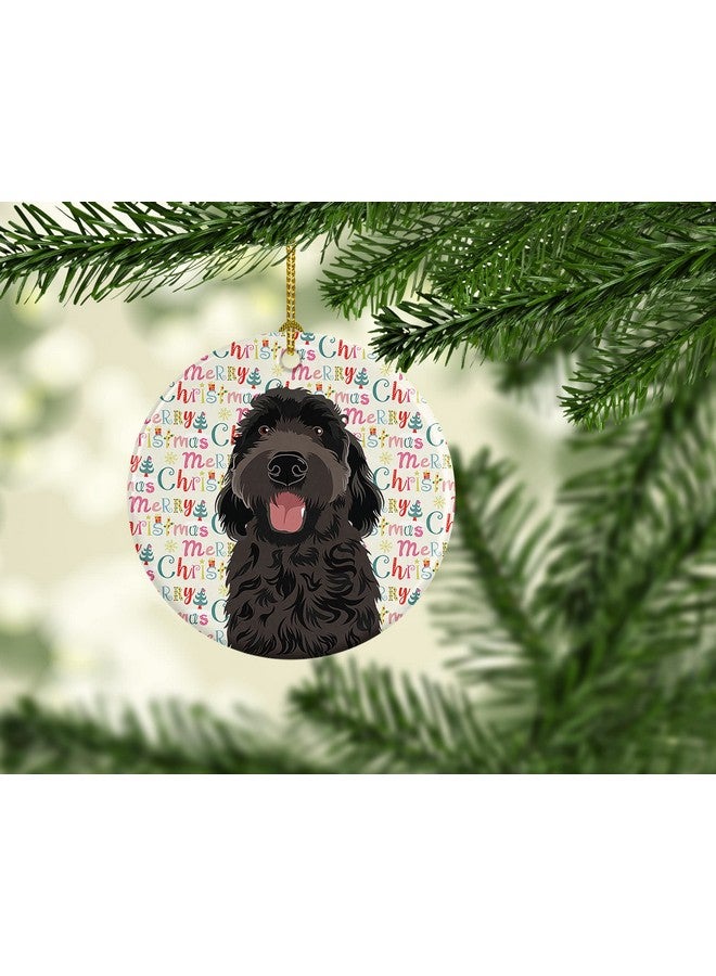 Caroline's Treasures Doodle Black #1 Christmas Ceramic Ornament Christmas Tree Hanging Decorations for Home Christmas Holiday, Party, Gift, 3 in, Multicolor - Image 2