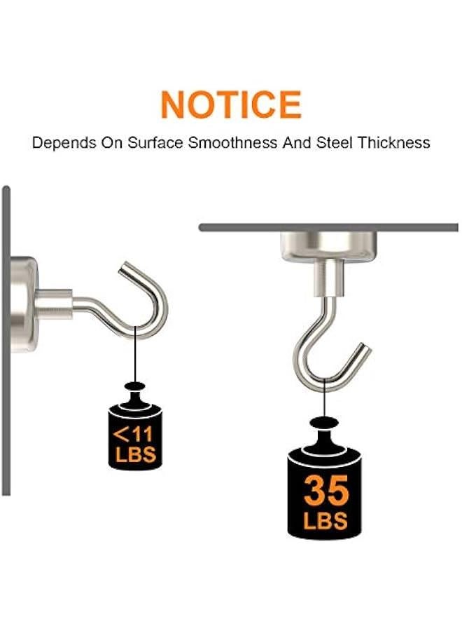 Magnetic Hooks Heavy Duty, 35 lbs Magnets with Hooks for Hanging, Magnet Hooks for Cruise, Grill, Fridge, Kitchen Pack of 12 - Image 3