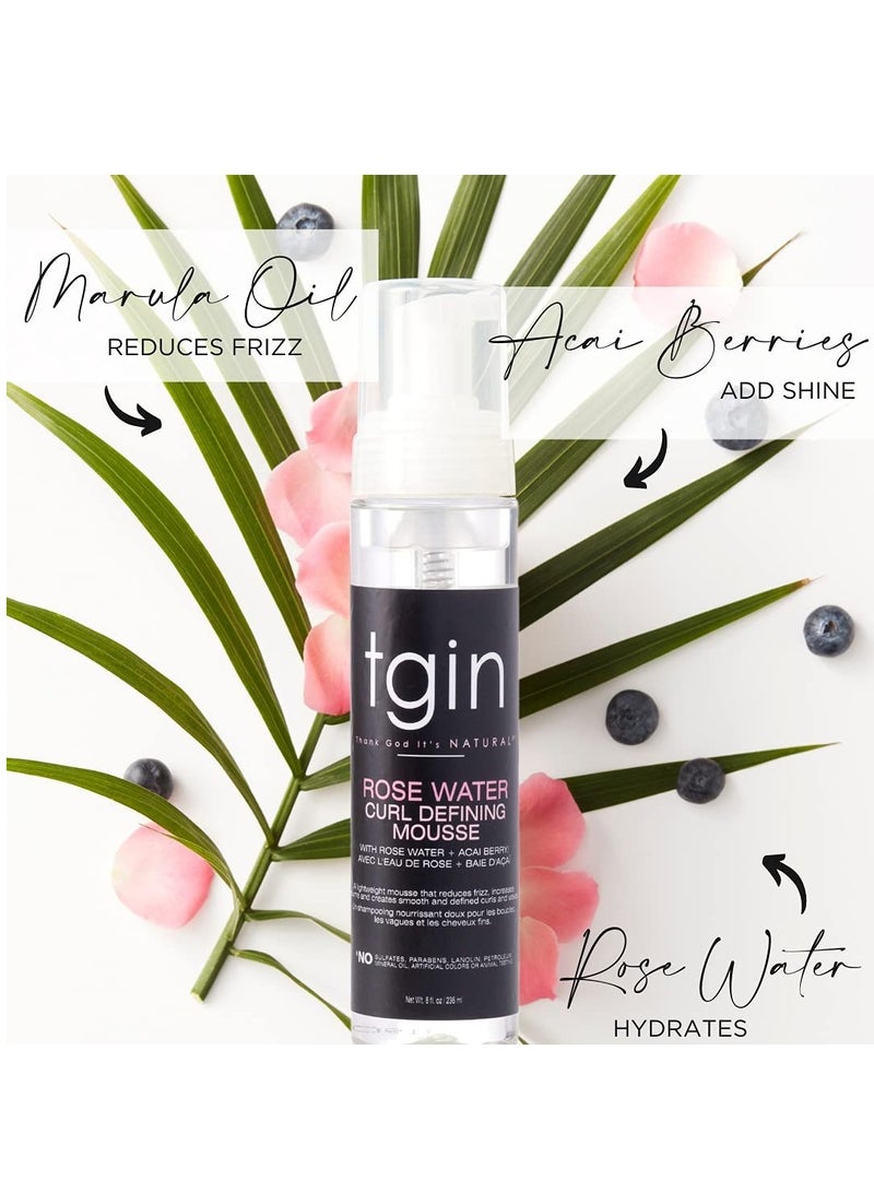 Tgin Rose Water Curl Defining Mousse 236ml - Image 2