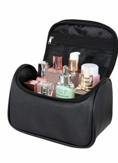 Excefore Makeup Bag, Leather Makeup Bag Large Deep Handbag Traveling Cosmetic Organizer for Women and Girls, Make up Waterproof Travel Bags Large Cosmetic Case Organizer are Easy to Carry (Black)  - Image 3