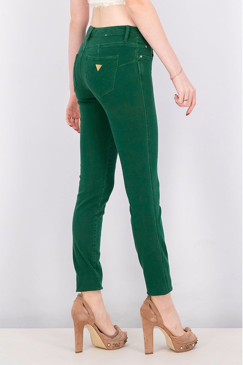 GUESS Women Skinny Fit Curve X Five Pocket Mid Jeans, Green - Image 2