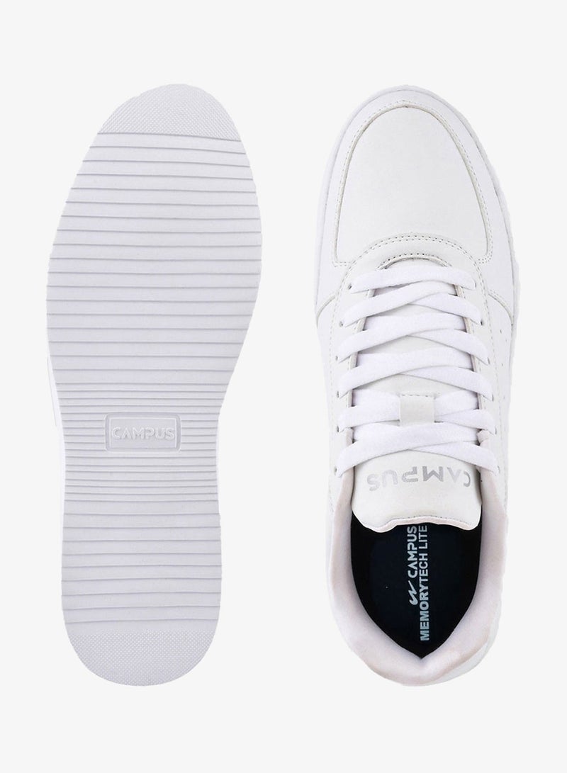 CAMPUS Men’s White Low Top Sneakers – Sleek Solid Color Shoes with Modern Minimalist Appeal - Image 4