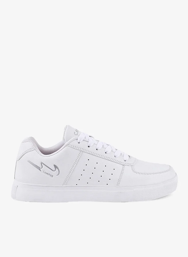 Men’s White Low Top Sneakers – Sleek Solid Color Shoes with Modern Minimalist Appeal