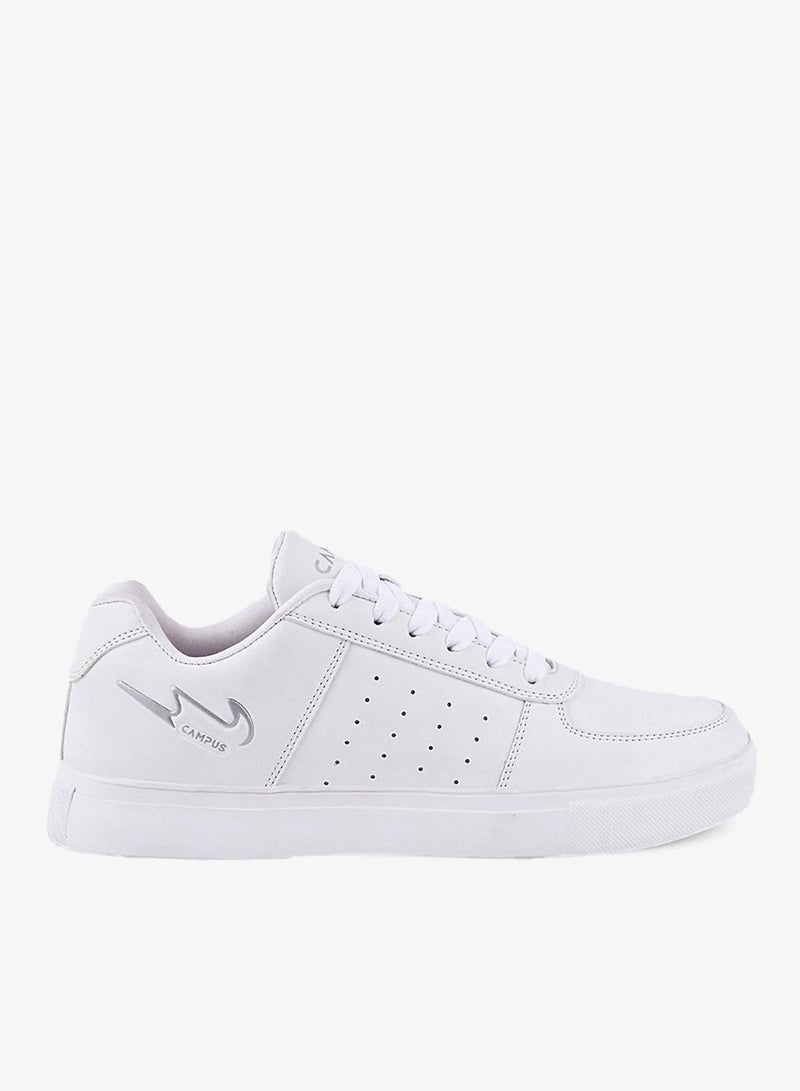 CAMPUS Men’s White Low Top Sneakers – Sleek Solid Color Shoes with Modern Minimalist Appeal - Image 1