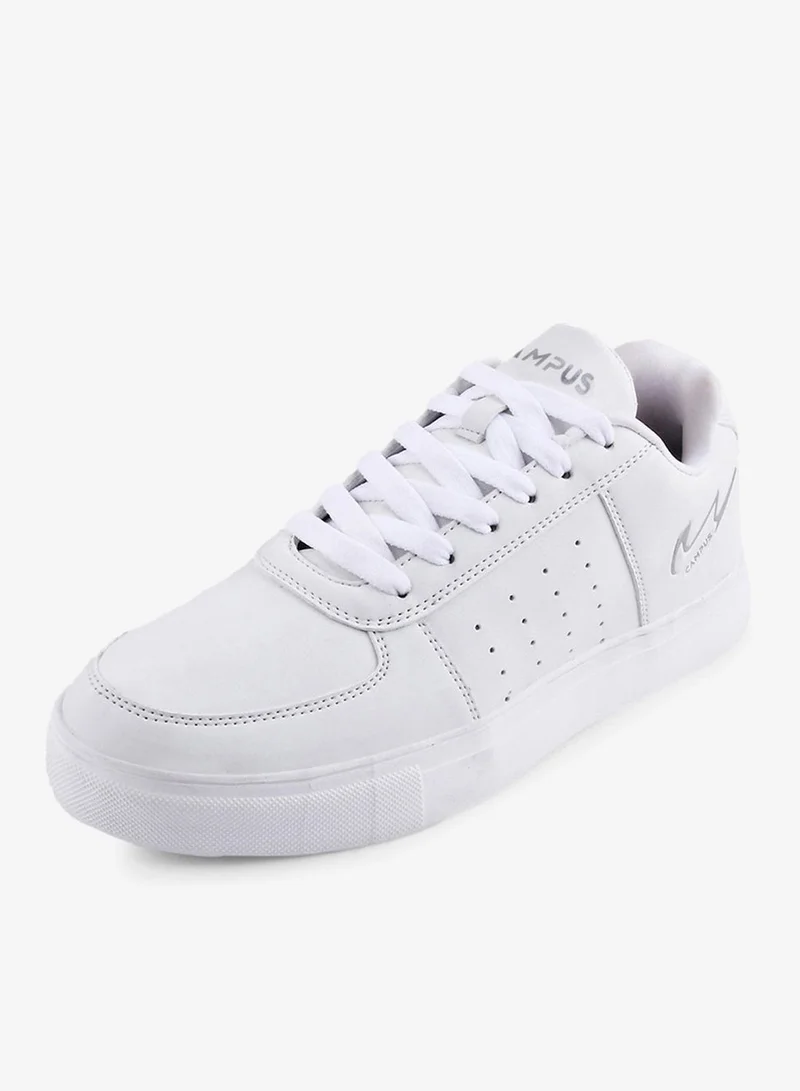 CAMPUS Triple Wht Men’s White Low Top Sneakers – Sleek Solid Color Shoes with Modern Minimalist Appeal for Women | Best Price UAE
