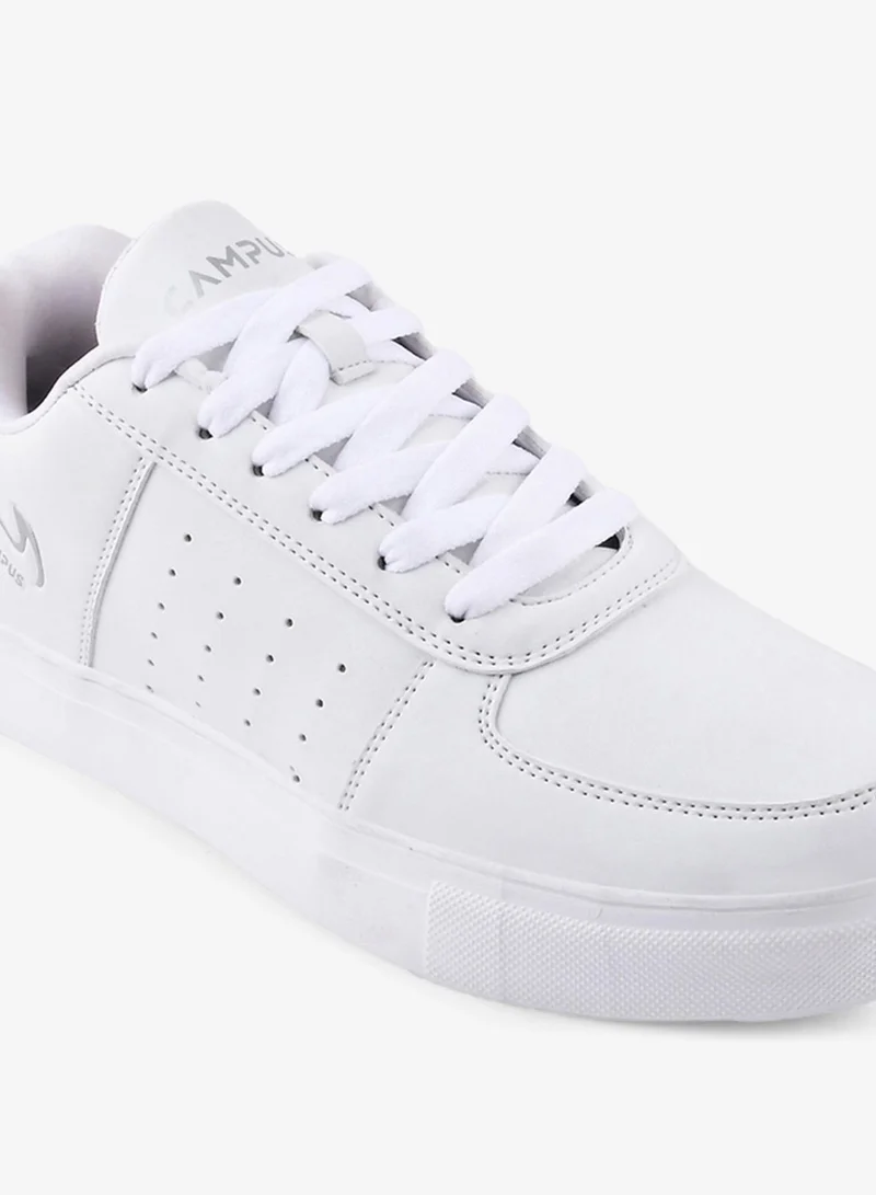 CAMPUS Triple Wht Men’s White Low Top Sneakers – Sleek Solid Color Shoes with Modern Minimalist Appeal for Women | Best Price UAE