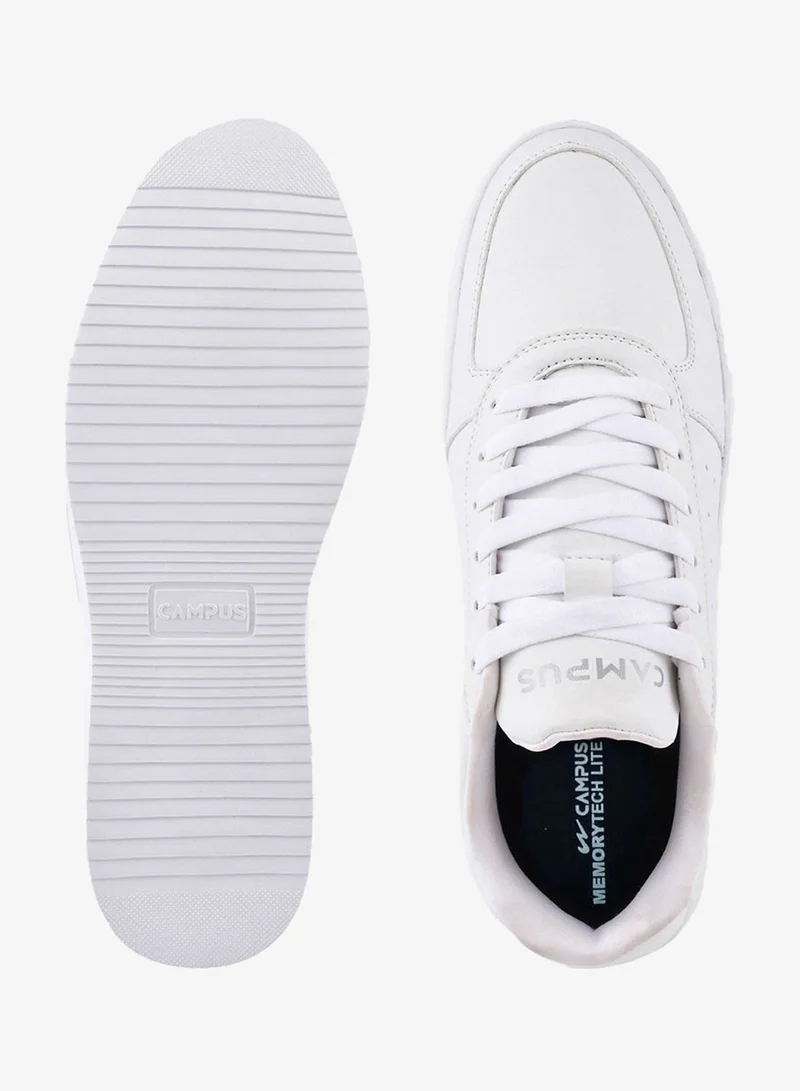 CAMPUS Triple Wht Men’s White Low Top Sneakers – Sleek Solid Color Shoes with Modern Minimalist Appeal for Women | Best Price UAE