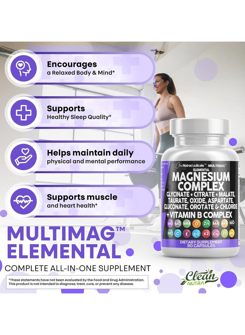 Clean Nutraceuticals Magnesium Complex 90 Capsules  - Image 3