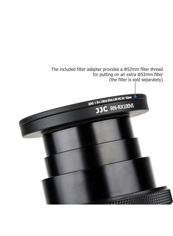 JJC محول عدسة فلتر لمحول عدسة Sony RX100 VI لفلتر 52mm مع غطاء عدسة وحامل غطاء العدسة - Image 3