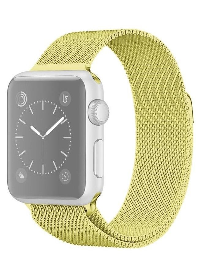 NIBEMINENT - Milanese Loop Magnetic Stainless Steel Watchband Yellow - Image 1