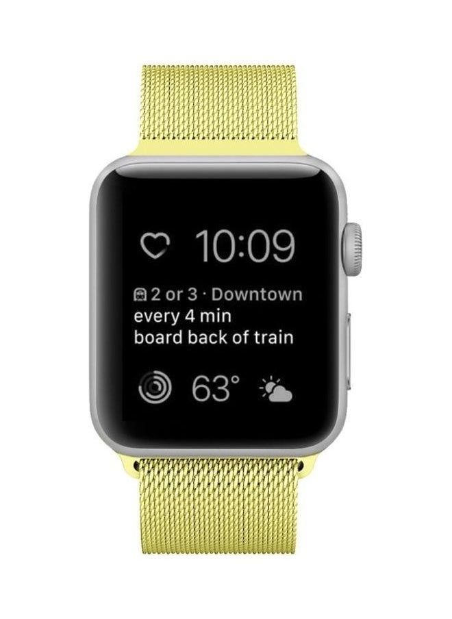 NIBEMINENT - Milanese Loop Magnetic Stainless Steel Watchband Yellow - Image 1