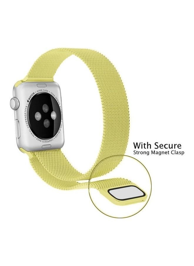 NIBEMINENT - Milanese Loop Magnetic Stainless Steel Watchband Yellow - Image 1