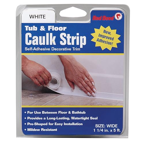 Red Devil 0170 Tub & Floor Caulk Strip (Wide), White 1-1/4" x 5', White - Image 2