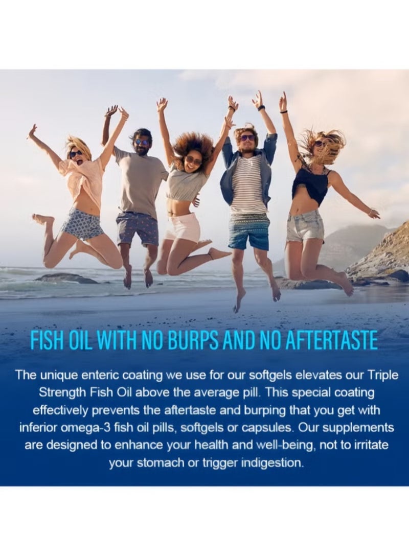 Omega Triple Strength Ester Omega-3 Deep Sea Fish Oil Capsules, Mercury-Free Purified, Lower Triglyceride Levels, Relieve Joint Pain, Support Cardiovascular and Cerebrovascular Health - Image 2