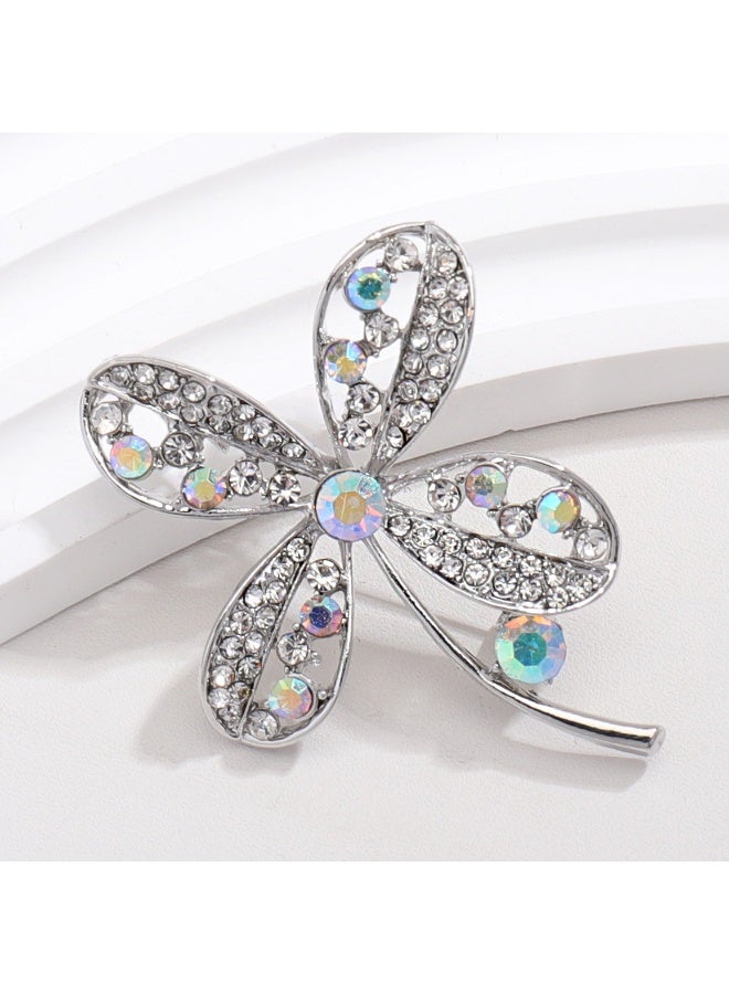 Mark Fairwhale New Four Leaf Clover Glass Alloy Brooch