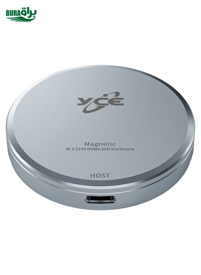 BURAQ YCE-V195F USB-C / Type-C to M.2 NVMe Magnetic Hard Drive Enclosure(Grey)  - Image 1