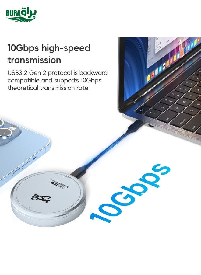 BURAQ YCE-V195F USB-C / Type-C to M.2 NVMe Magnetic Hard Drive Enclosure(Grey)  - Image 5