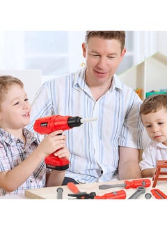 Quivlox Kids Tool Set - 42 PCS Durable Pretend Play Tool Toys for Toddler, Kids Electric Power Drill Toys Construction Tool Kit Playset Accessories Gift for Girls Boys Ages 3 4 5 6 7 8 Years Old  - Image 3