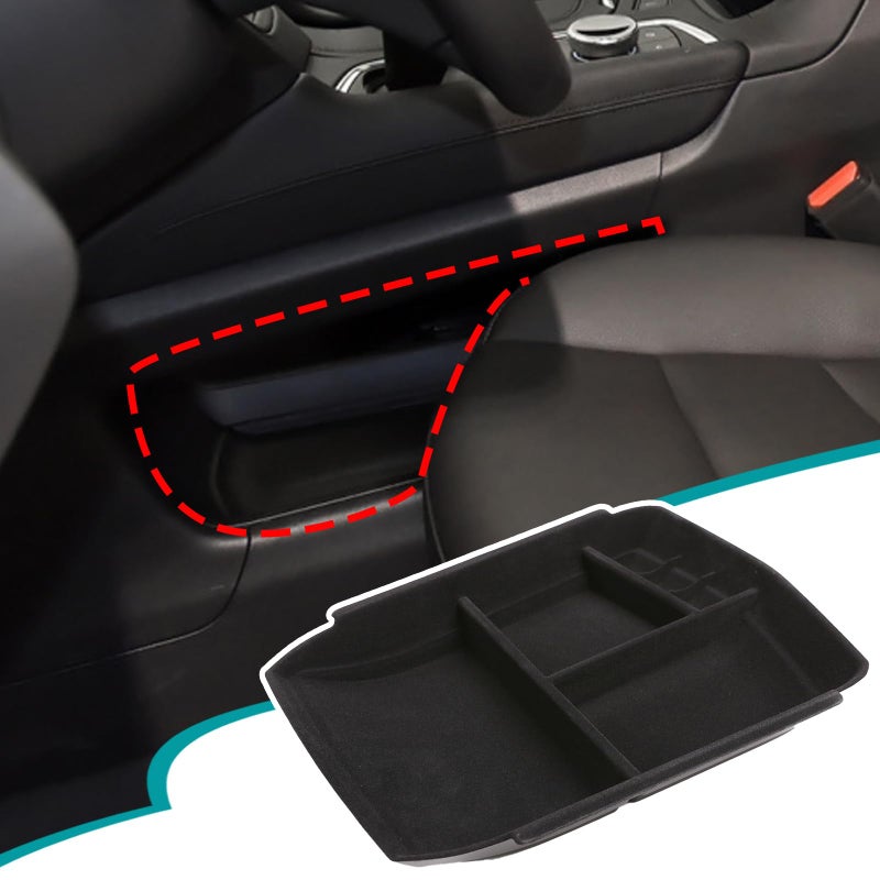 Hudiriy Car Storage Box Compatible with Cadillac XT6 XT5 20162023 Lower Console Organizer Tray ABS Under Console Storage Box Interior Accessories