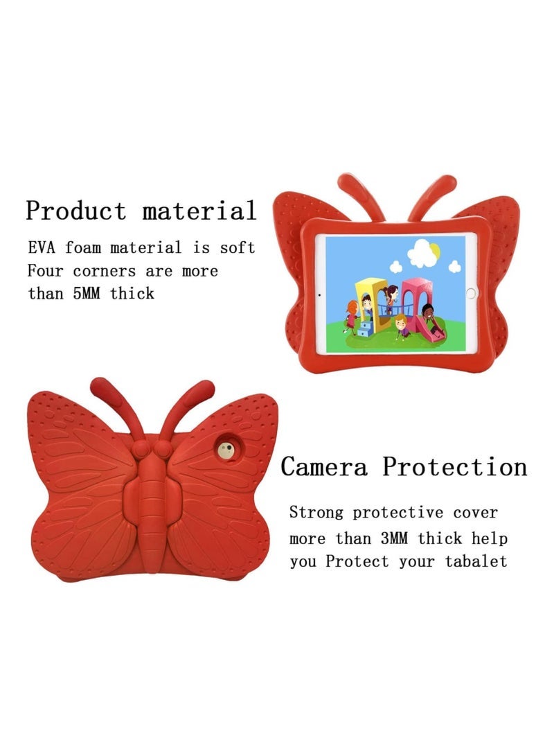 Gulf Trend iPad case for Kids, 3D Cartoon Butterfly Non-Toxic EVA Light Weight Kid Proof Shockproof case with Kickstand for ipad 5/ ipad 6 /ipad pro 9.7/ New iPad 2017 case (Blue) (RED) - Image 5