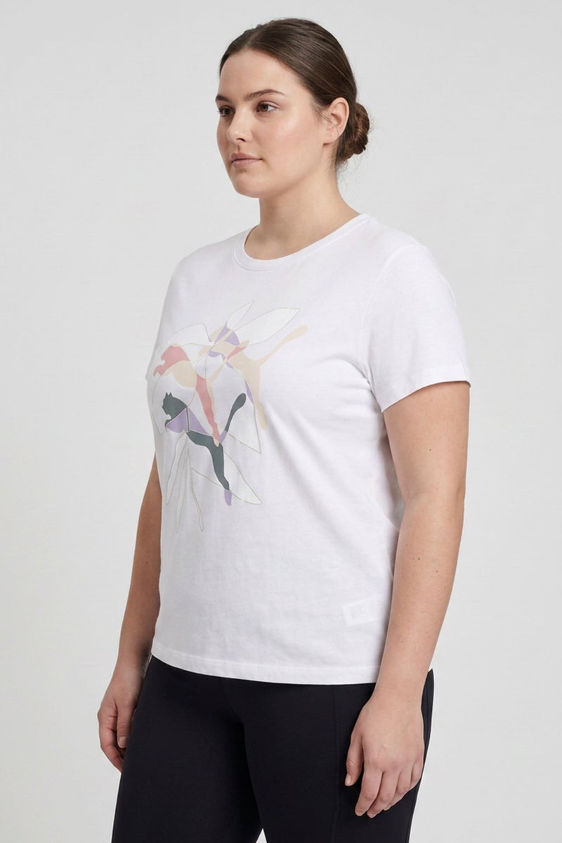 PUMA Women Sportswear Fit Short Sleeve Outdoor T-Shirt, White - Image 3