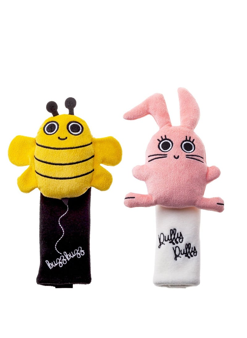 Milk & Moo Chancin and Buzzy Bee Seatbelt Pillow For Kids Ultra Soft Head Neck Shoulder Support in Car Seatbelt Strap Pad Covers for Kids Toddler Seat Belt Cushion  2 Pack  - Image 1