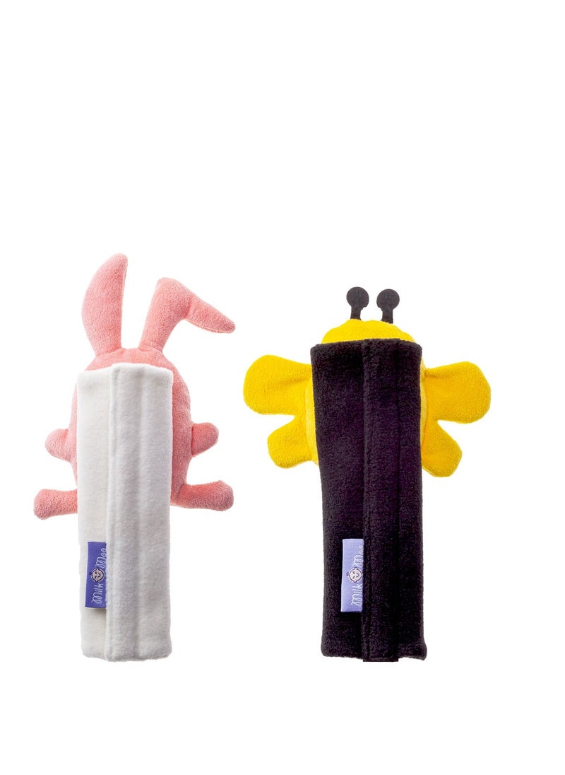 Milk & Moo Chancin and Buzzy Bee Seatbelt Pillow For Kids Ultra Soft Head Neck Shoulder Support in Car Seatbelt Strap Pad Covers for Kids Toddler Seat Belt Cushion  2 Pack  - Image 2