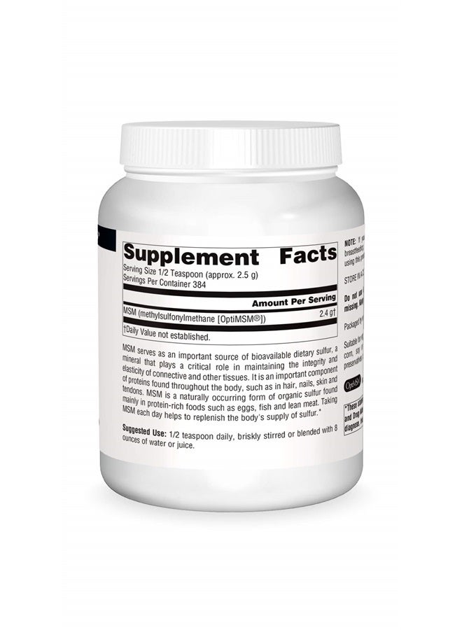 Source Naturals MSM (Methylsulfonylmethane) Net WT. 35 Ounce (1,000 Grams) - Powder - Image 3