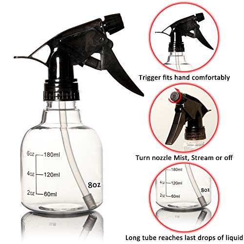 Youngever 6 Pack Empty Plastic Spray Bottles, Spray Bottles for Hair and Cleaning Solutions (8 Ounce) - Image 4