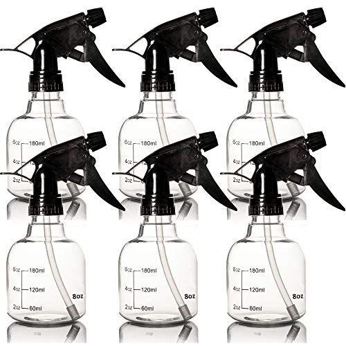 Youngever 6 Pack Empty Plastic Spray Bottles, Spray Bottles for Hair and Cleaning Solutions (8 Ounce) - Image 1