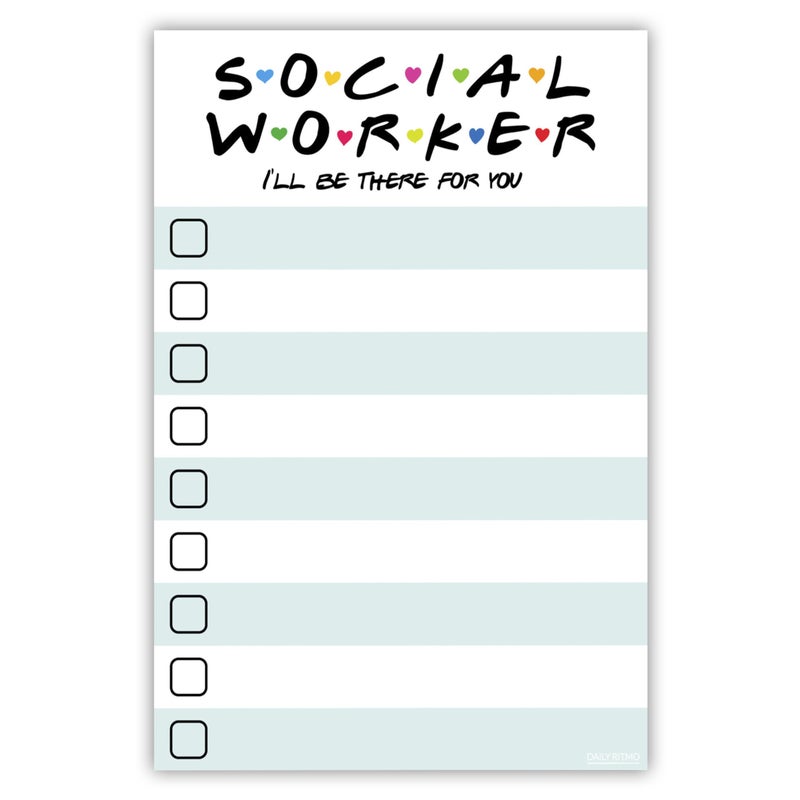 DAILY RITMO Social Worker Gift - to Do List Sticky Notes | Social Work Gifts | I'll Be There for You | Appreciation Week Bulk Gifts for Women and Men - Image 1